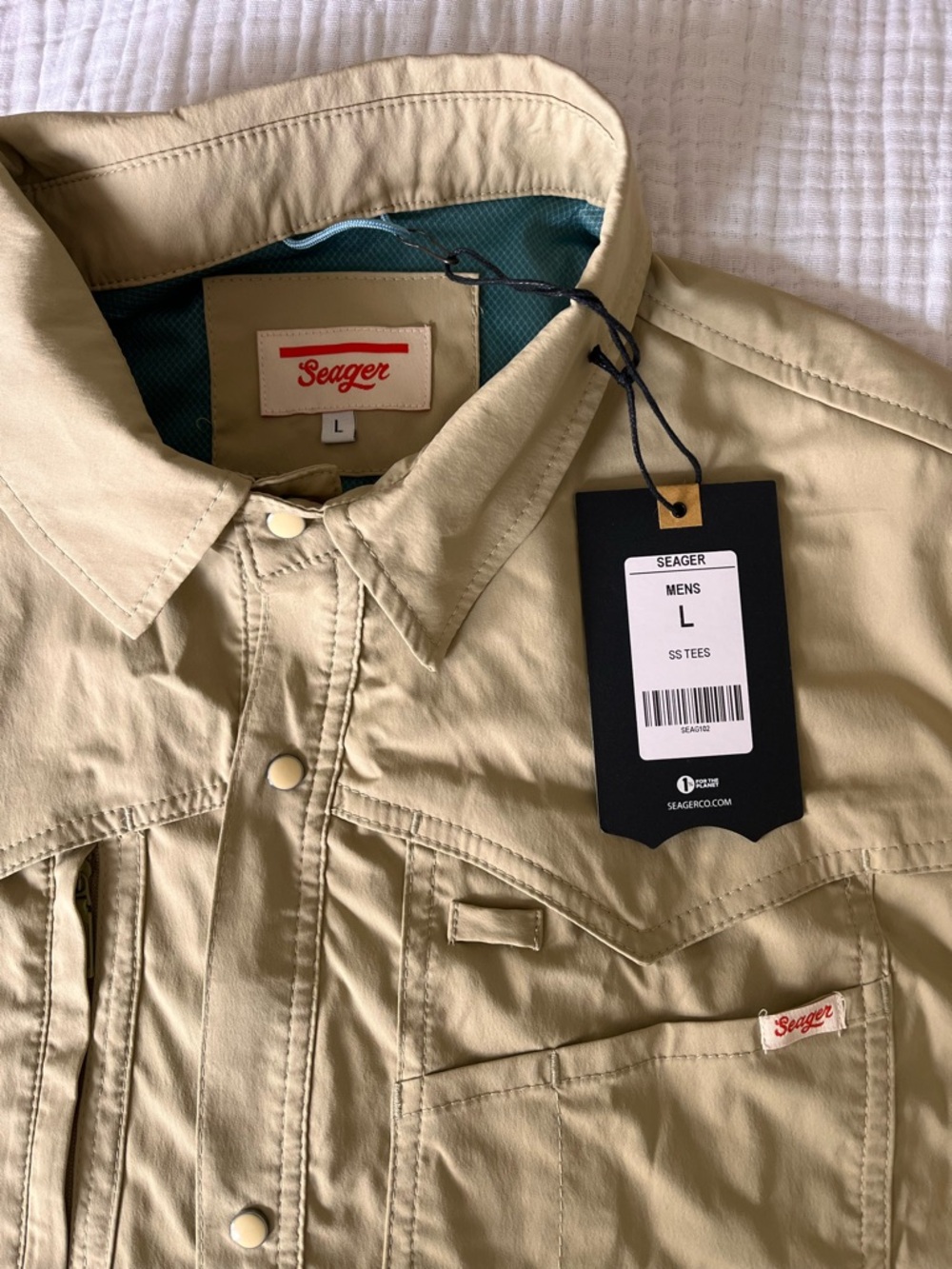 Seager Men's Casual Button-Down Shirt - Khaki